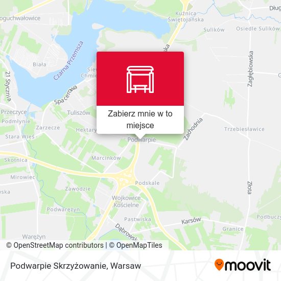 Mapa Podwarpie Skrzyżowanie