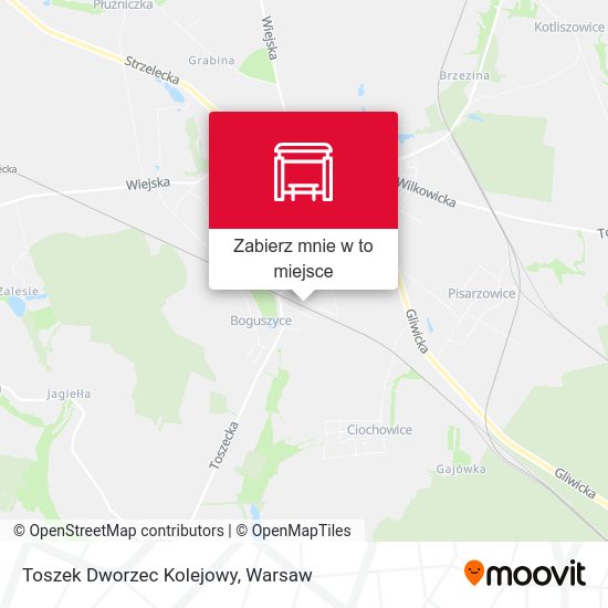 Mapa Toszek Dworzec Kolejowy