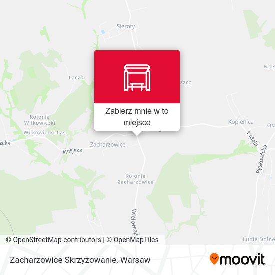 Mapa Zacharzowice Skrzyżowanie