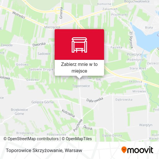 Mapa Toporowice Skrzyżowanie