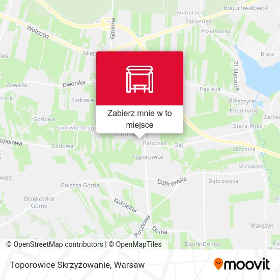 Mapa Toporowice Skrzyżowanie