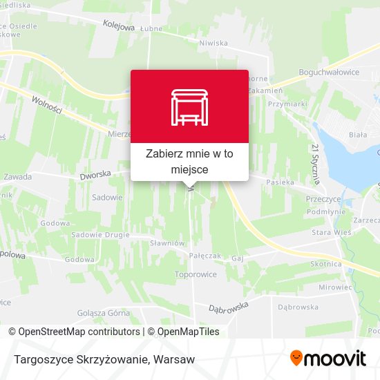 Mapa Targoszyce Skrzyżowanie