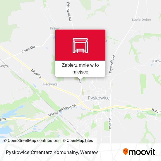 Mapa Pyskowice Cmentarz Komunalny