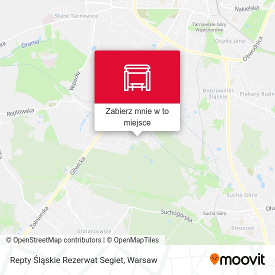 Mapa Repty Śląskie Rezerwat Segiet