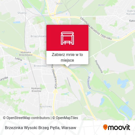 Mapa Brzezinka Wysoki Brzeg Pętla