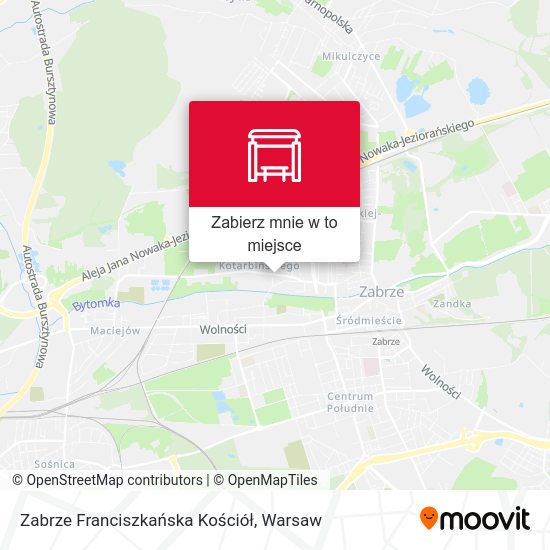 Mapa Zabrze Franciszkańska Kościół