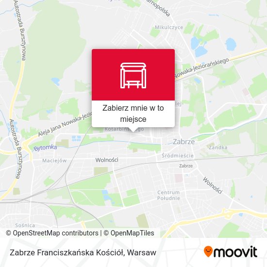 Mapa Zabrze Franciszkańska Kościół