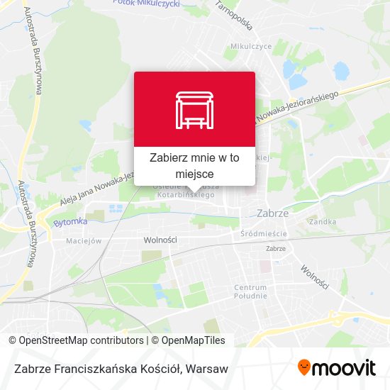 Mapa Zabrze Franciszkańska Kościół