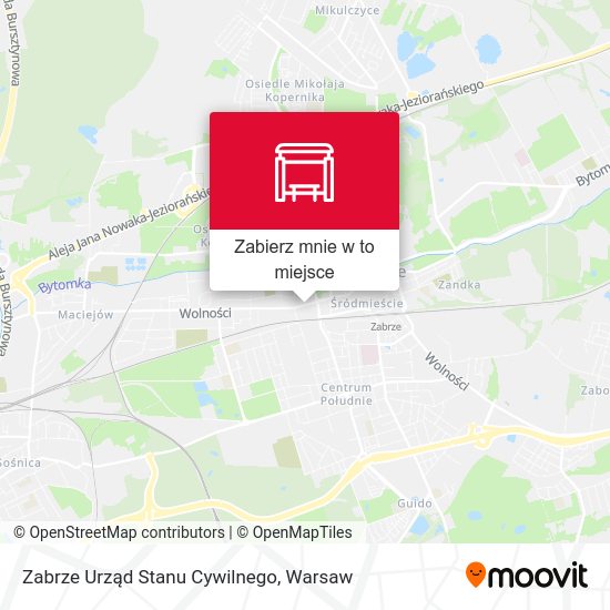 Mapa Zabrze Urząd Stanu Cywilnego