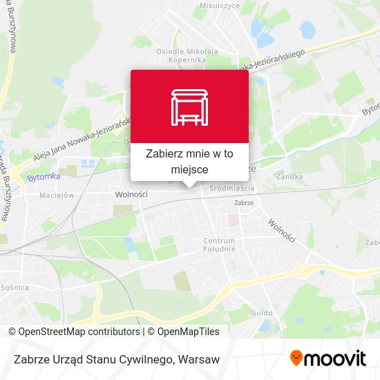 Mapa Zabrze Urząd Stanu Cywilnego