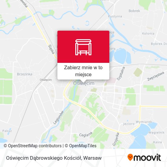 Mapa Oświęcim Dąbrowskiego Kościół