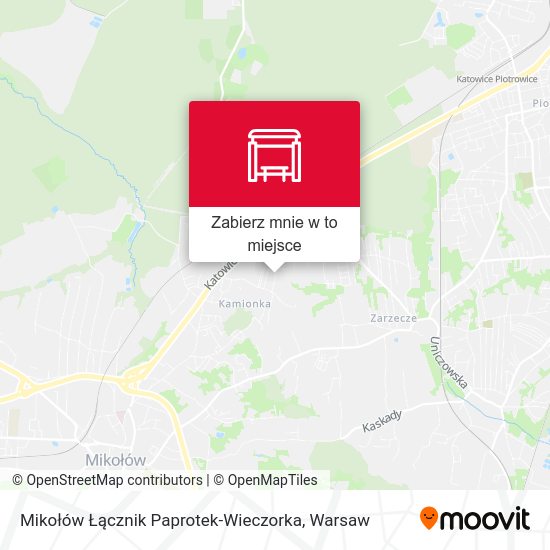 Mapa Mikołów Łącznik Paprotek-Wieczorka