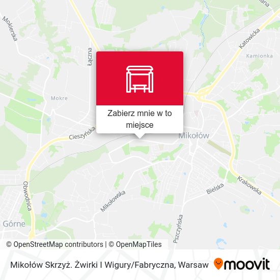 Mapa Mikołów Skrzyż. Żwirki I Wigury / Fabryczna