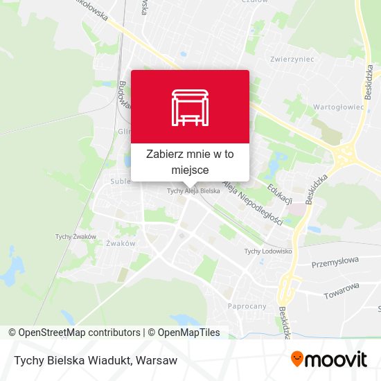 Mapa Tychy Bielska Wiadukt