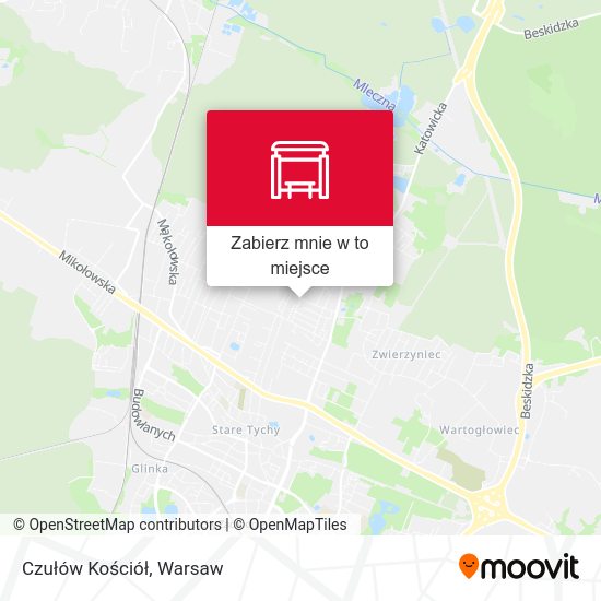 Mapa Czułów Kościół