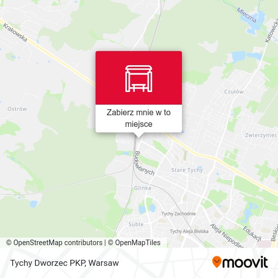 Mapa Tychy Dworzec PKP