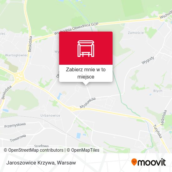 Mapa Jaroszowice Krzywa