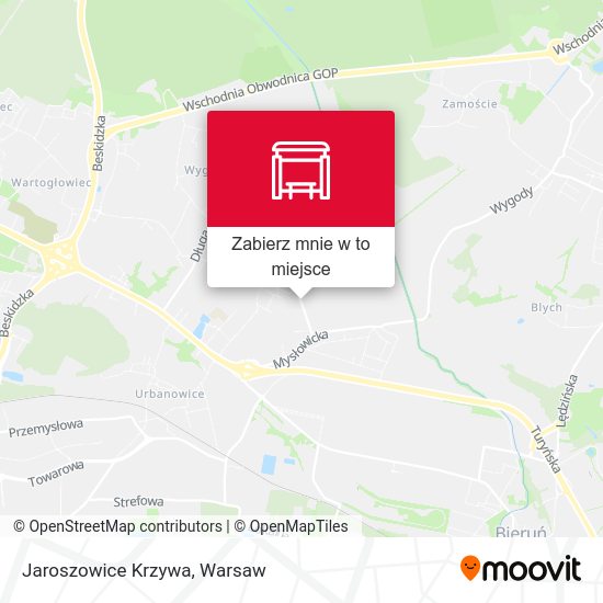 Mapa Jaroszowice Krzywa