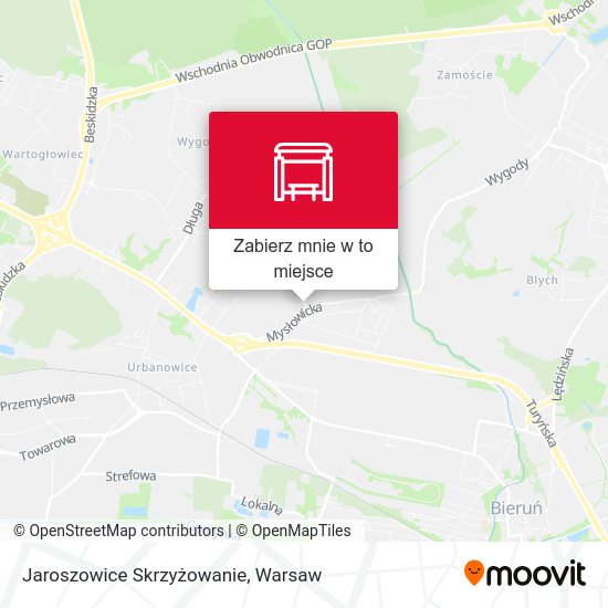 Mapa Jaroszowice Skrzyżowanie