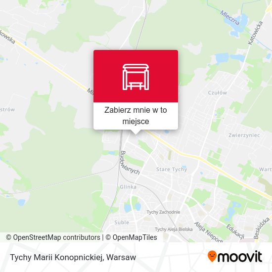 Mapa Tychy Marii Konopnickiej