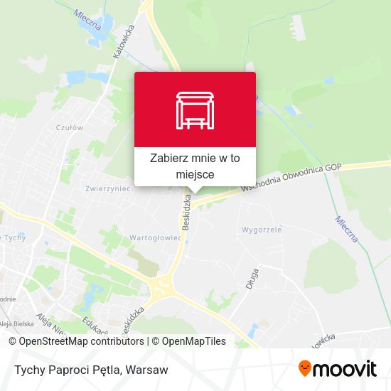 Mapa Tychy Paproci Pętla