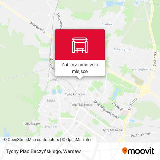 Mapa Tychy Plac Baczyńskiego