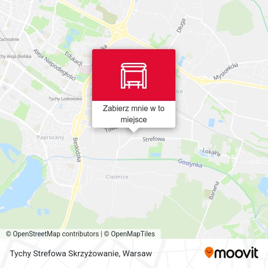 Mapa Tychy Strefowa Skrzyżowanie