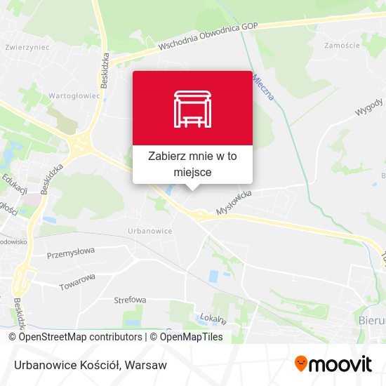 Mapa Urbanowice Kościół