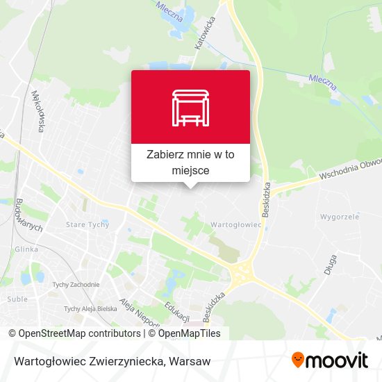 Mapa Wartogłowiec Zwierzyniecka