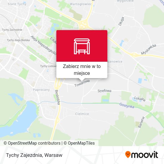 Mapa Tychy Zajezdnia