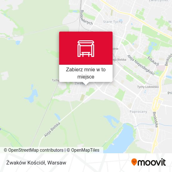 Mapa Żwaków Kościół