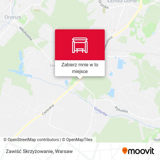 Mapa Zawiść Skrzyżowanie