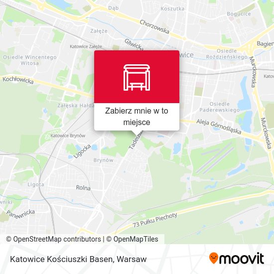 Mapa Katowice Kościuszki Basen