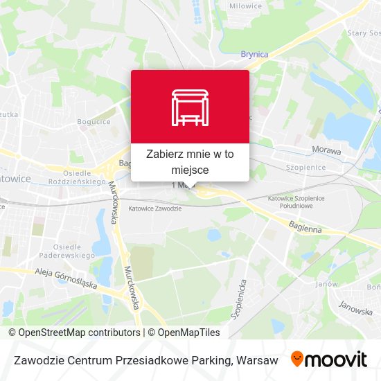 Mapa Zawodzie Centrum Przesiadkowe Parking