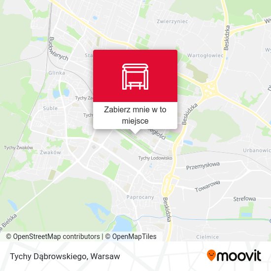 Mapa Tychy Dąbrowskiego