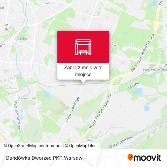 Mapa Dańdówka Dworzec PKP