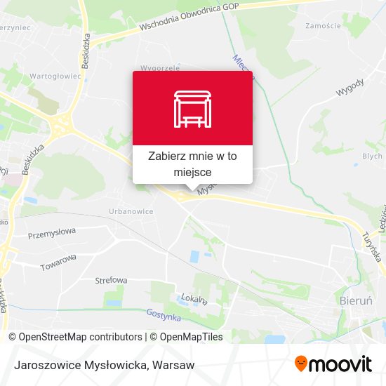 Mapa Jaroszowice Mysłowicka