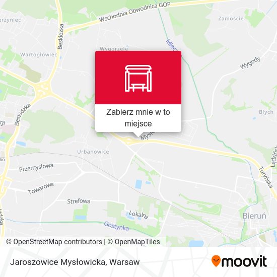 Mapa Jaroszowice Mysłowicka