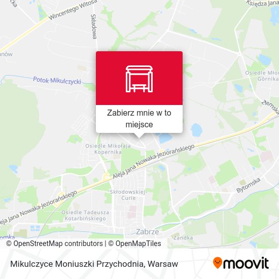 Mapa Mikulczyce Moniuszki Przychodnia