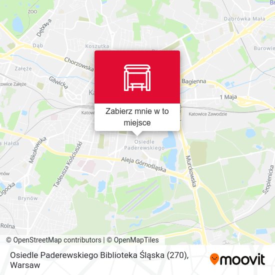 Mapa Osiedle Paderewskiego Biblioteka Śląska (270)