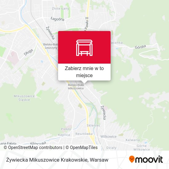 Mapa Żywiecka Mikuszowice Krakowskie