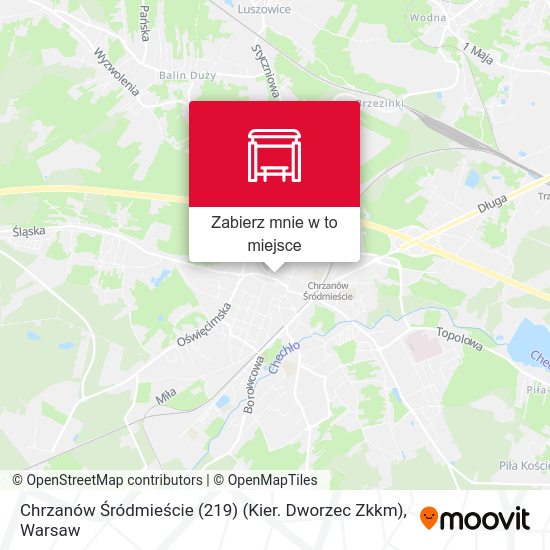 Mapa Chrzanów Śródmieście (219) (Kier. Dworzec Zkkm)