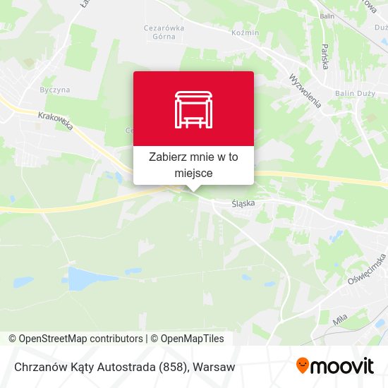 Mapa Chrzanów Kąty Autostrada (858)