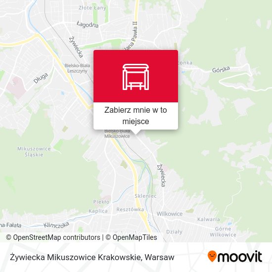 Mapa Żywiecka Mikuszowice Krakowskie