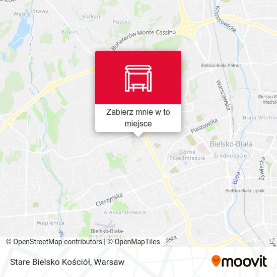 Mapa Stare Bielsko Kościół