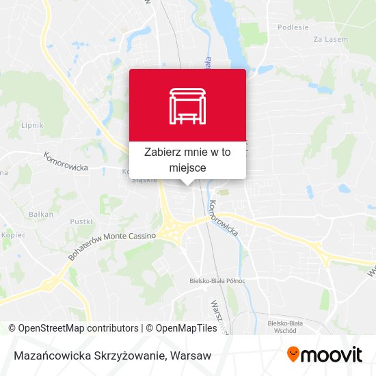 Mapa Mazańcowicka Skrzyżowanie