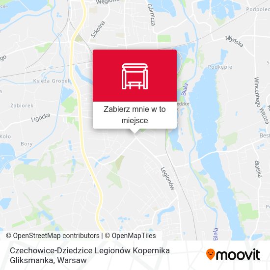 Mapa Czechowice-Dziedzice Legionów Kopernika Gliksmanka