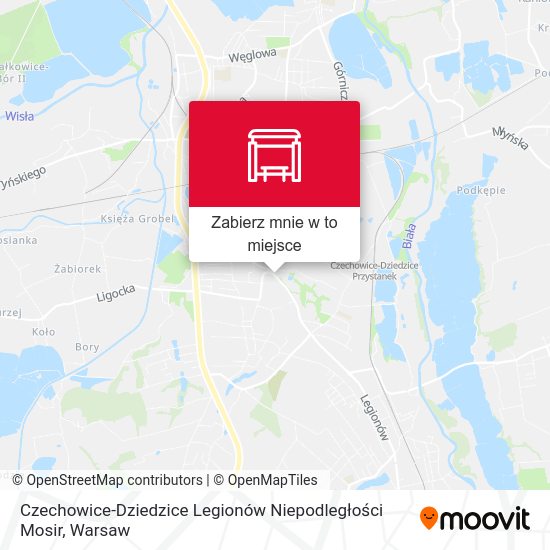 Mapa Czechowice-Dziedzice Legionów Niepodległości Mosir