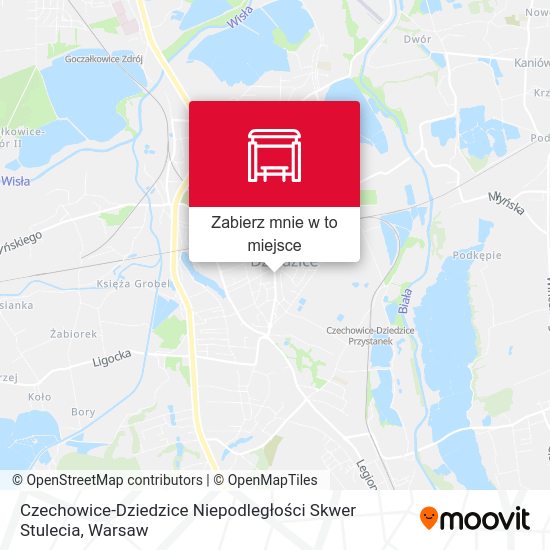 Mapa Czechowice-Dziedzice Niepodległości Skwer Stulecia