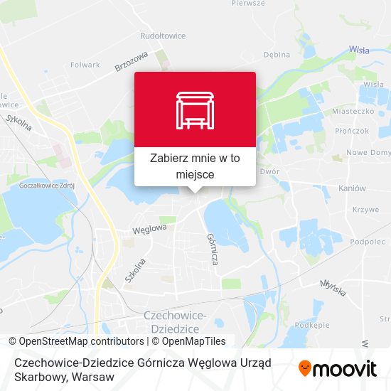 Mapa Czechowice-Dziedzice Górnicza Węglowa Urząd Skarbowy